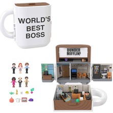 Yake Store Polly Pocket ve The Office Mini Oyun Seti, 6 Karakter Figürü ve 9 Aksesuar, Koleksiyona Uygun Partnership Oyuncağı, Kupa Bardak Şeklinde, JCC19