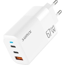Yake Store 65W Gan Teknoloji 2x Usb-C ve Usb-A Şarj Adaptörü S-150