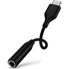 Wheat Grains Global Store Type-C Için 3.5mm Aux, Kulaklık ve Mikrofon Adaptörü Siyah,  Telefonlar ile Uyumlu