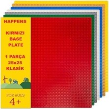 Yake Store Classic Kırmızı Zemin Plaka, +4 Yaratıcı Oyuncak Yapım Seti (1 Parça) 25CMX25CM, Baseplate