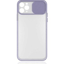 Wheat Grains Global Store Apple iPhone 11 Pro ile Uyumlu Kılıf Slayt Sürgülü Arkası Buzlu Lensi Kapak - Lila