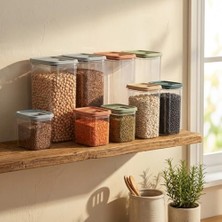 Yake Store Şeffaf Erzak Kabı Kapağı Süzgülü Saklama ve Düzenleme Kabı Plastik Gıda Saklama Kabı Bakliyat Makarna Un Şeker Saklama Kutusu 1 Adet (Asorti Renk) (1,6 Litree)