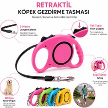 Yulu Otomatik Uzayan Köpek Gezdirme Tasması 3 M Stop Düğmeli 20 Kg’a Kadar