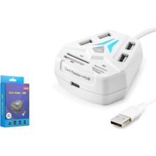 Nodar Hadron A068W USB Combo Hub Kart Okuyucu 8 Port Beyaz (Kdo)