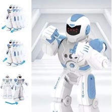 Yake Store Oyuncak Uzaktan Kumandalı ve El Sensörlü Şarjlı LED Işık Moonwalk Yürüyen Akıllı Robot 19 Fonksiyonlu Robot