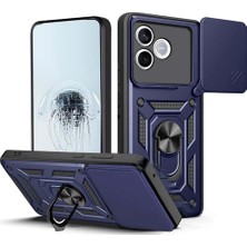 Coolacs Honor 600 Lite ile Uyumlu Kılıf Magnetik Standlı Kamera Korumalı Sürgülü Kapak