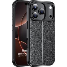 Wheat Grains Global Store Apple iPhone 17 Pro Max Için Kılıf Deri Dokulu Silikon Siyah [iphone 17 Pro Max ile Uyumlu Kılıf - Siyah]