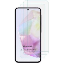 Wheat Grains Global Store Galaxy A35 Screen Protector Nano Glass Cam Ekran Koruyucu (3`lü Paket) [galaxy A35 ile Uyumlu Ekran Koruyucu - Şeffaf]