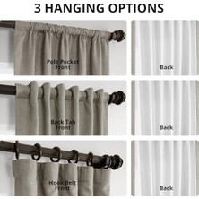 Yake Store Hpd Half Price Drapes Yatak Odası Için Italyan Suni Keten Perdeler 50 x 96 (1 Panel), FLCH-FM20129-96, Boz Kahverengi Gri