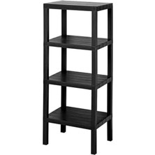 Yake Store 4 Katlı Köşe Rafı | Banyo, Mutfak ve Kiler Için Yer Tasarruflu Organizer | Çok Amaçlı Plastik Raf | 4 Farklı Renk Seçeneği (38X29X100CM) (Siyah)