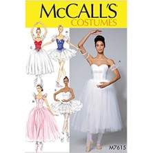 Yake Store Mccall's Patterns MC7615E5 Mccall Desen 7615 E5, Kadınlar Için Bale Kostümü, Ölçüler 42 – 50, Peçete, Çok Renkli, 17 x 0,5 x 0,07 cm