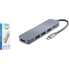 Nodar Hadron HDX7044 Type-C Hub 4-Usb3.0 + Dc Sv Gri (Kdo)