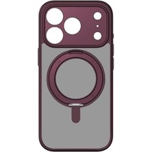 Wheat Grains Global Store Iphone 17 Pro Roller Serisi 360° Dönebilen Halka Standlı Magsafe Kılıf (Bordo)