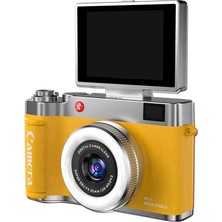 Esranın Dünyası 4K Çantalı Dijital Retro Video Kamera 48MP 16X Zoom Işıklı (32GB) Kart Dijital Fotoğraf Makinesi Sarı