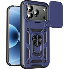 Coolacs Honor 600 Pro ile Uyumlu Kılıf Magnetik Standlı Kamera Korumalı Sürgülü Kapak