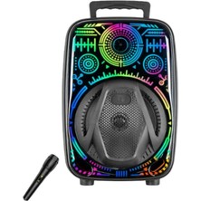 Esranın Dünyası Karaoke Hoparlör Rgb LED Işıklı USB Fm Radyo Destekli Taşınabilir Speaker