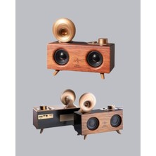 Uravas Store Retro Gramofon Tasarımlı Bluetooth Hoparlör – 3D Stereo Ses, 1800 Mah Batarya
