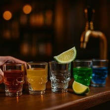 Yake Store 6’lı Tekila Bardağı Seti Kafatası Tasarımlı – 60 ml Şeffaf Cam, Şık ve Dayanıklı Shot Bardakları, Dekoratif ve Özel Sunumlar Için Ideal