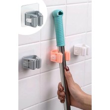 Yake Store 4’lü Set Kendinden Yapışkanlı Mop ve Süpürge Tutucu – Delmeden Duvar Organizeri, Güçlü Yapışkanlı Banyo ve Mutfak Sopa Tutucu, Kaymaz Silikon Tutucu Duvar Askısı