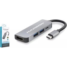 Nodar Hadron HDX7840 Type-C To Hub Hdtv HDMI 4K 30Hz + Type-C + 2-Usb3.0 4ın1 Gri (Kdo)