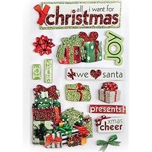 Mey İthalat Paper House Productions 3D Çıkartmalar 4,5"x8,5"-All I Want For Christmas