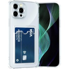 Yake Store For ile Uyumlu Şeffaf Clear Kartlıklı Darbe Emici Anti-Shock Darbeye Dayanıklı Wallet Case Kılıf ( A15)