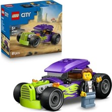 Yake Store City Hot Rod 60485 – 5 Yaş ve Üzeri Erkek ve Kız Çocuklar Için Sürücü Minifigürü ve Ayrıntılı Yarış Arabası Özellikleri Içeren Yaratıcı Oyuncak Araba Yapım Seti, Hediye Fikri (81 Parça)
