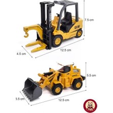 Yake Store /oyuncak Kutulu Metal Başlıklı Iş Makinaları Seti Kepçe Bulldozer Forklift 4 Ü 1 Arada Set Sürtmeli 1:70 Ölçek Full Metal Başlık Rc Iş Makinası Setleri