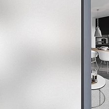 Mey İthalat Aputue Buzlu Pencere Filmi, Donuk Yapışkanlı Olmayan Pencere Stickerları, Anti Uv Opak Çıkarılabilir Statik Yapışan Cam Kaplamalar, Ev Mutfak Banyo Ofis Için Pencere Gizlilik Filmi, 45X200 cm