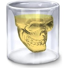 Wheat Grains Global Store Senon Crystal Head Kuru Kafa 4’lü Shot Bardak Seti Tekila Bardağı Kuru Kafa Tasarımlı Isıya Dayanıklı Sunum Kokteyl Bardağı