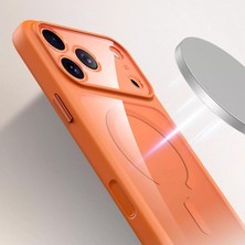 Yake Store iPhone Için Özel Geliştirilmiş Kamera Çerçevesini Koruyan, Arkası Şeffaf (Parlak) Polikarbonat Kenarları Silikon Magsafe ile Uyumlu Kılıf Akıllı Tasarım Kapak (Gri, iPhone 17 Pro Max)