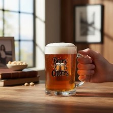 Wheat Grains Global Store 2 Adet Büyük Boy Renkli Baskılı Cam Bira Bardağı Beer Glass Mug 600 ml