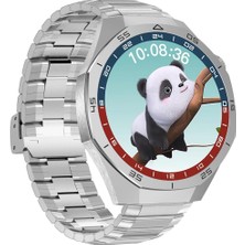 Wheat Grains Global Store Amoled Ekran 48MM Metal ve Silikon Kordonlu Akıllı Saat Gri Wt6 Pro