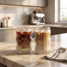 Borosilikat Cam Bardak, 400 ml Kapasite, Isıya Dayanıklı Yapı, Çift Cidarlı Yalıtım, Ev Ofis Restoran Için Kullanıma Uygun Borosilikat Cam Çay Kahve Espresso Latte Sunum Bardağı