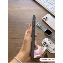 Yake Store Süper Ince Mat Ultra Thin Silikon Kılıf Buzlu Siyah  Galaxy S24 Ultra ile Uyumlu