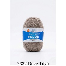 Hobi Dünyası Evim 1 Adet Sultan Peluş Ip Battaniye Amigurumi Peluş Oyuncaklar Dekorasyon Hırka Patik Atkı Bere Toka Örgü Ipi 100 Gram 120 Metre- Renk : 2332 Deve Tüyü