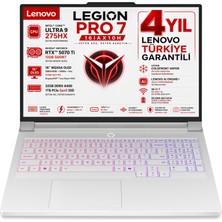 Lenovo Legion Pro 7 16IAX10H Intel Core Ultra 9 275HX 32GB Ddr5 1tb SSD Rtx 5070 Ti 12GB 140W 16" Wqxga 2560X1600 OLED 240Hz Windows 11 Pro Oyuncu Dizüstü Bilgisayar 83F500KFTR