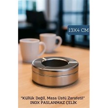 Inox Çelik Küllük – 13CM x 4 cm | Modern, Hijyenik ve Dayanıklı Tasarım 721604