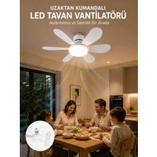 Armüz Ayarlanabilir Parlaklık Özellikli LED Tavan Vantilatörü Süper Sessiz Motor Teknolojisi ve Güçlü Hava Akışı