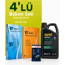 Bosch-Waben Fiat 500L 1.6 Dizel Filtre Bakım Seti-Opet 5W30 4 Lt (2012-2018) 3 Lü