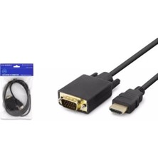 Hadron HDX7795 HDMI To VGA Kablo Pvc 120HZ 1080P 1.8mt Siyah (Kdo)