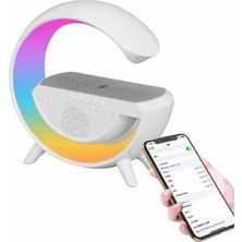 Uravas Store Bluetooth Hoparlör G Şekli Atmosfer Akıllı Rgb Lamba Wireless Kablosuz Şarj