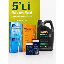 Bosch-Waben Kia Rio 1.5 Dizel Filtre Bakım Seti-Opet 5W30 4 Lt (2007-2011) 4 Lü