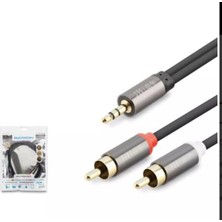 Hadron HDX1067 1.5m  3.5mm To 2rca Kablo 2lıne Gold  Siyah (Kdo)