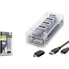 İetop Ietop U336 USB Type-C 3.1 Gen1 Hub 4 Port 5 Gbps Şeffaf (Kdo)