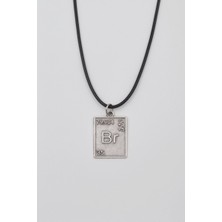 Alooya Breaking Bad Br Element Kolye - PU Deri İp Zincirli Unisex Gümüş Kaplama - 60 cm