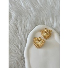 Revoia Güneş Form Gold Küpe