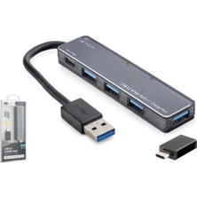 İetop Ietop TU360 USB Type-C 3.1 Gen1 Hub 4 Port 5 Gbps Gri (Kdo)