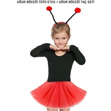 Uravas Store Gösteriler Için Kırmızı Uğur Böceği Tütü Etek ve Kırmızı Uğur Böceği Taç Seti