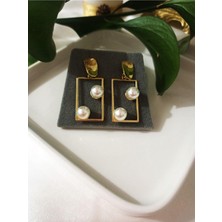 Svc Accessories Çift Incili Dikdörtgen Küpe